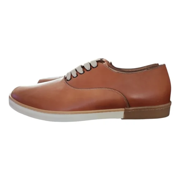 New Paul Frederick Mens Brown Leather Shoes Casual Made in Italy Sz 10.5 Classic